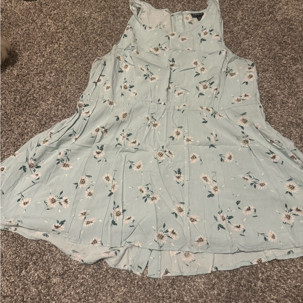 Torrid 100% rayon woman’s Babydoll Challis Tank mint color floral size 1 and 2